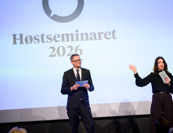 Konferansierer Leif Welhaven og Katarina Lunde. Foto: Skjalg Bøhmer Vold. 