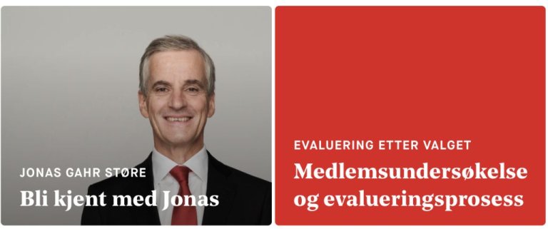 Jonas Gahr Støre på Arbeiderpartiets valgplakat.