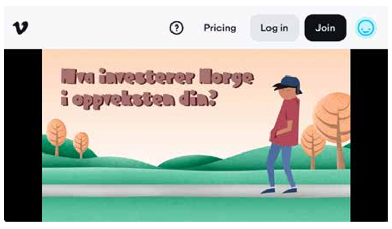 Bilde av vimeo-siden som viser videoen.