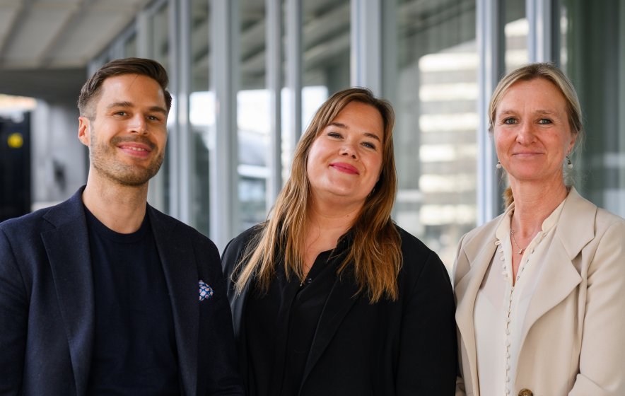 Portrettbilde av Andreas Bjørnstad, Lene Bergmann og Anne-Lise Mørch von der Fehr.