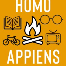 Cover av boka "Homo Appiens. Hvordan teknologi endrer våre liv" av Arne Krokan. Utgitt av Cappelen Damm Akademisk. Boka har oransje bakgrunnsfarge og tittel i hvit tekst.
